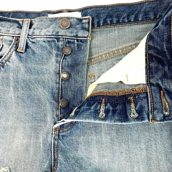 Free People Cut Off High Rise Frayed Camp Shorts - Picture 7 of 11